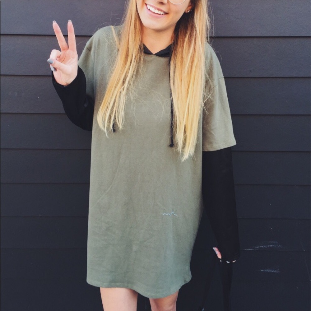 VINTAGE LF T-shirt Dress with Black Silk